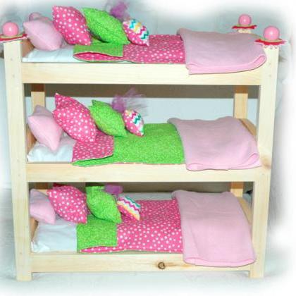 Triple Doll Bunk Bed - Cotton Candy American Made..